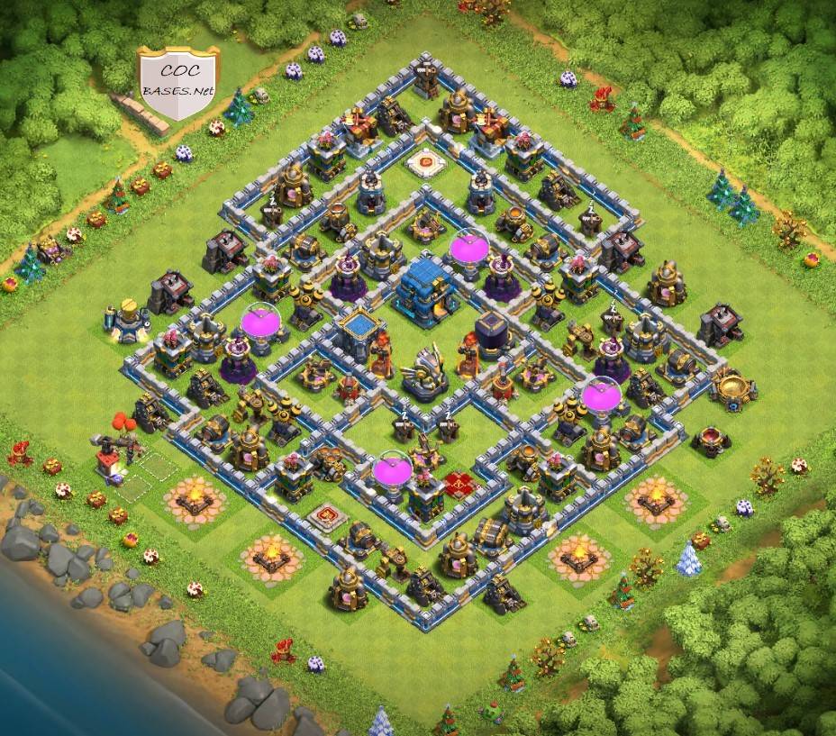 clash of clans th12 hybrid base link