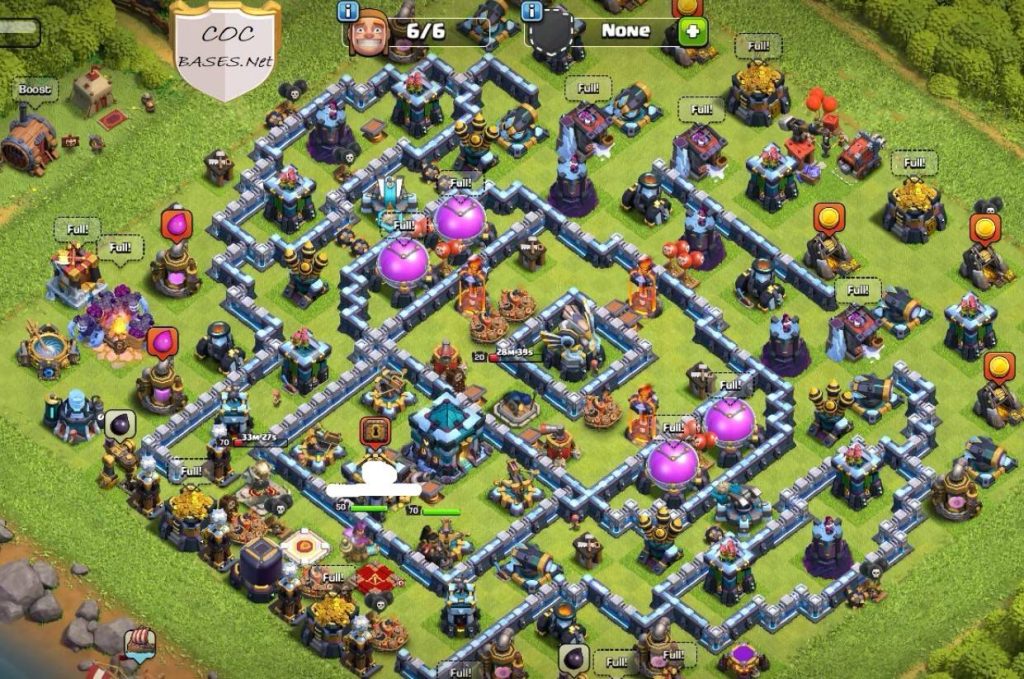 clash of clans th13 hybrid base