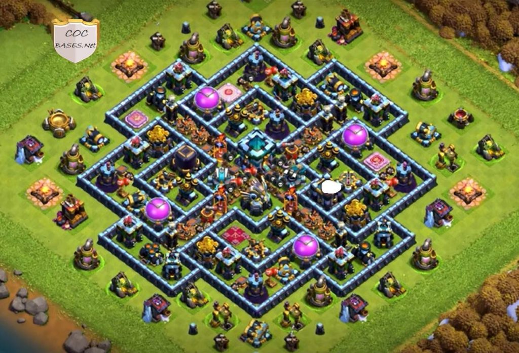 clash of clans th13 trophy base