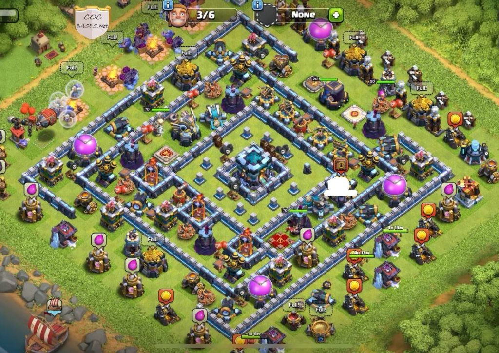 clash of clans th13 trophy layout link