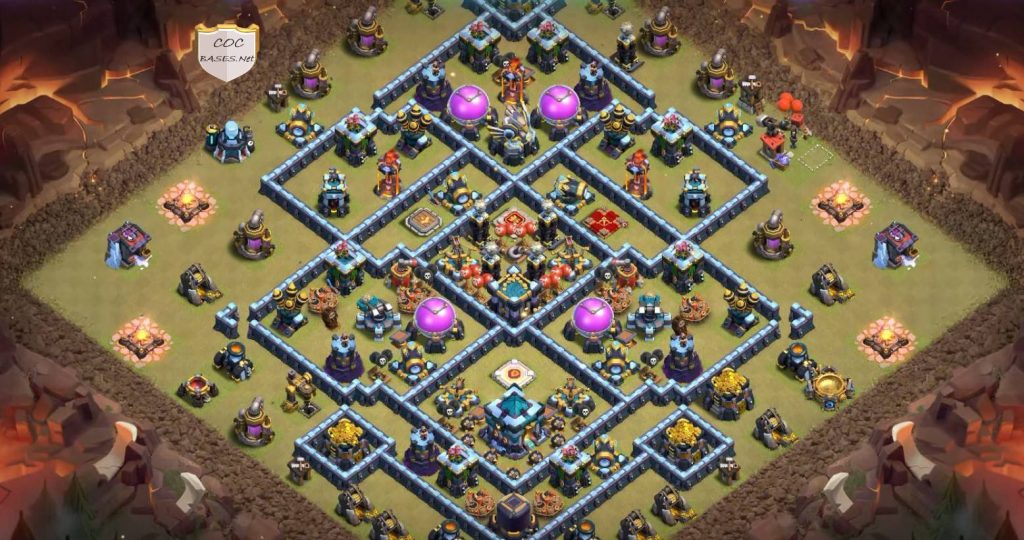 clash of clans th13 war base Anti 3 star