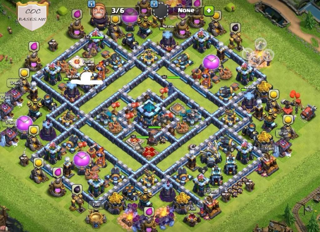 clash of clans th13 war base anti 2 star