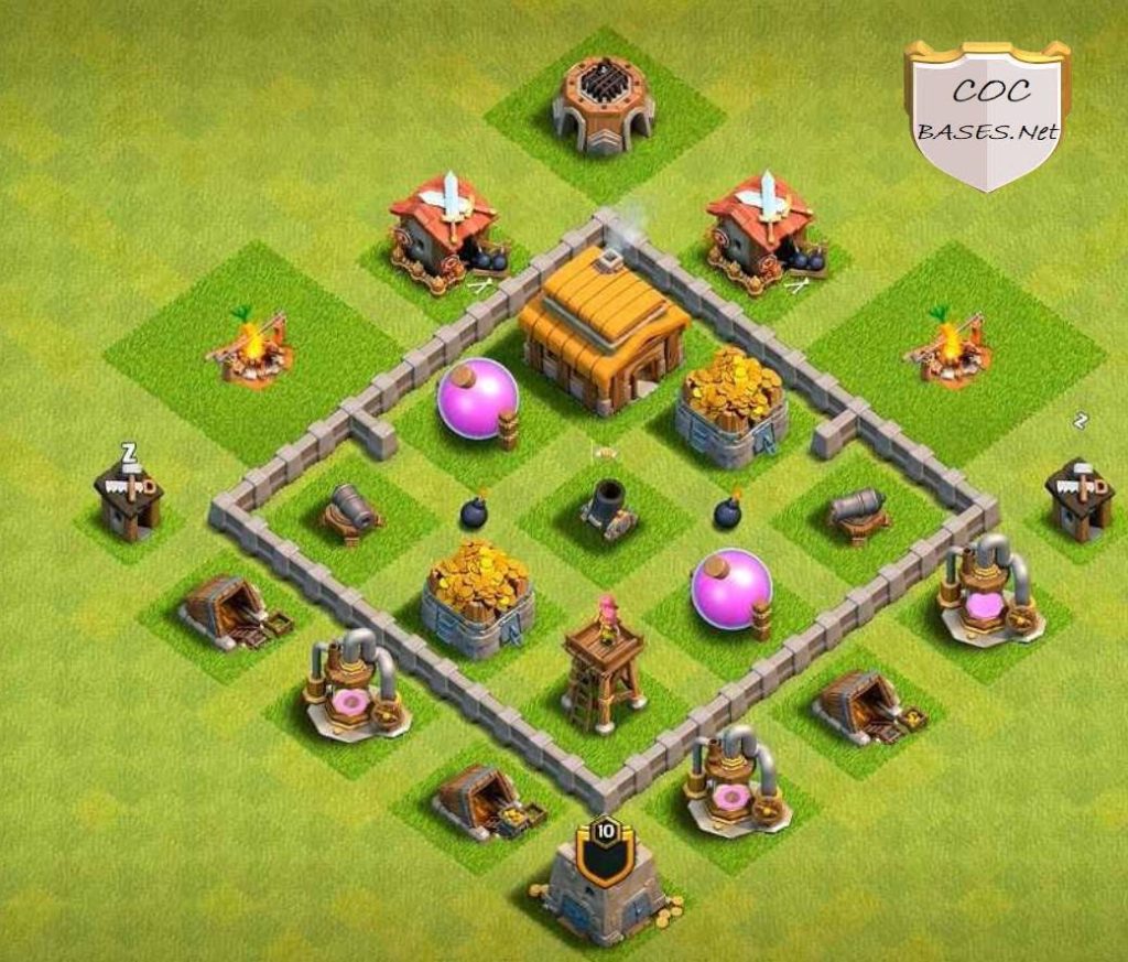 clash of clans th3 base hybrid