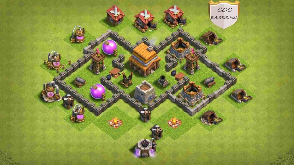 clash of clans th4 farming base