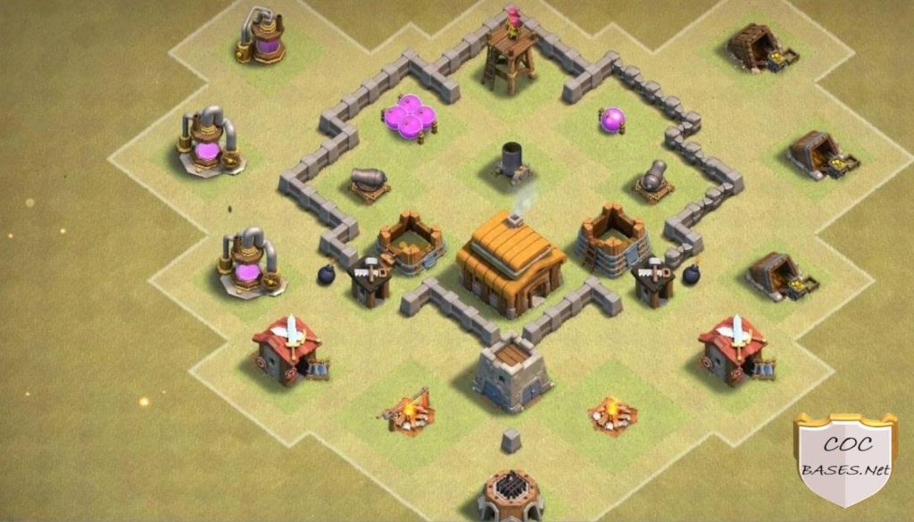 clash of clans th4 farming base 2023