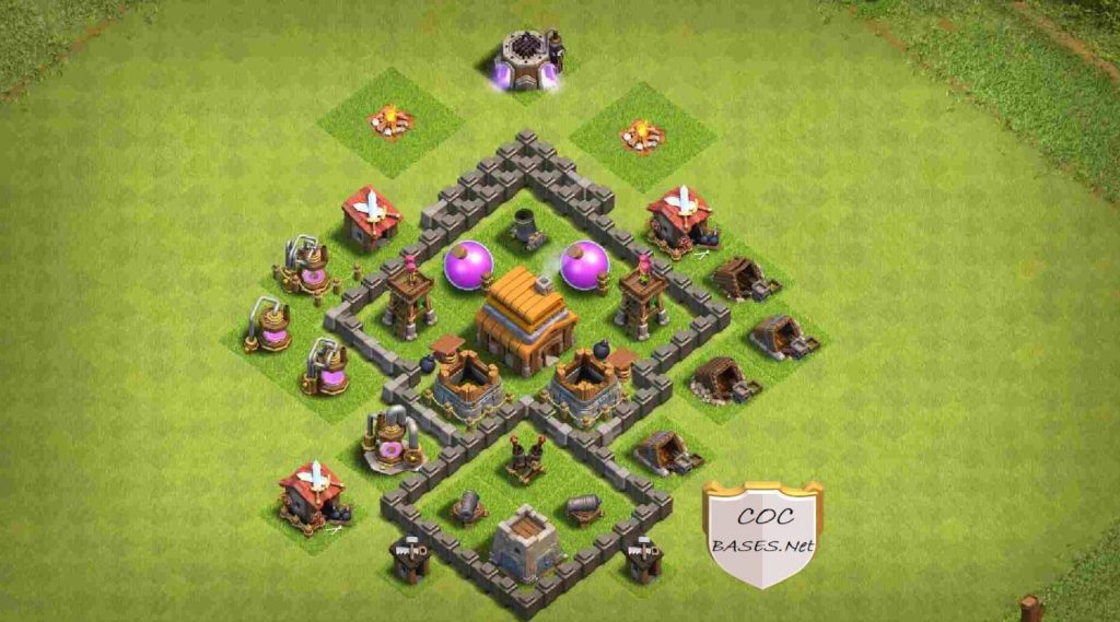 clash of clans th4 farming base anti everything