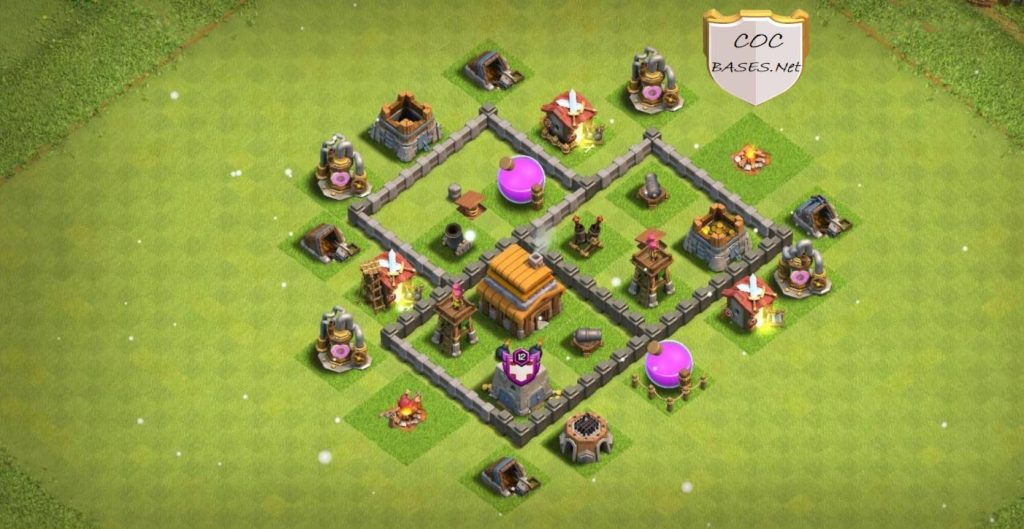 clash of clans th4 trophy base anti everything