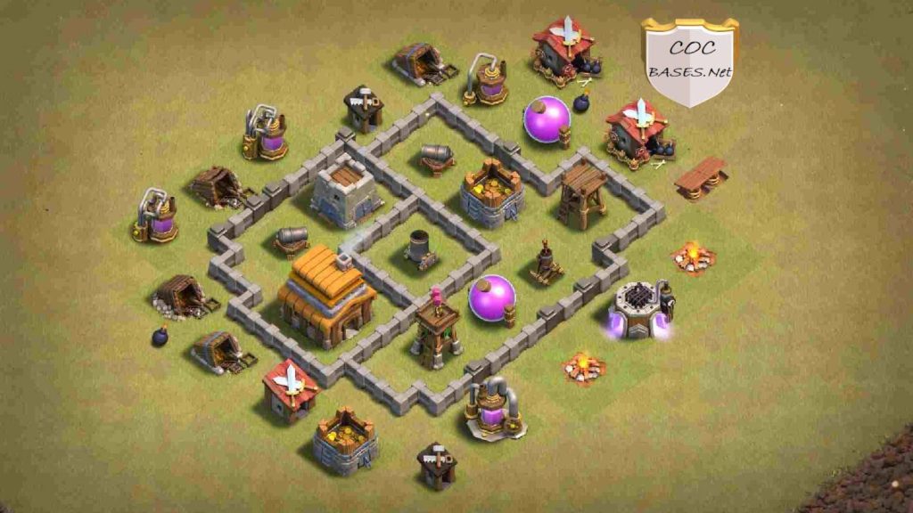 clash of clans th4 war base link
