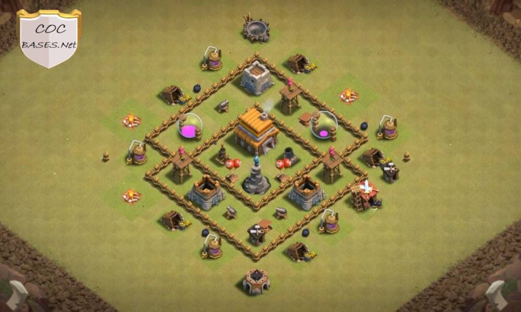 clash of clans th5 hybrid layout link