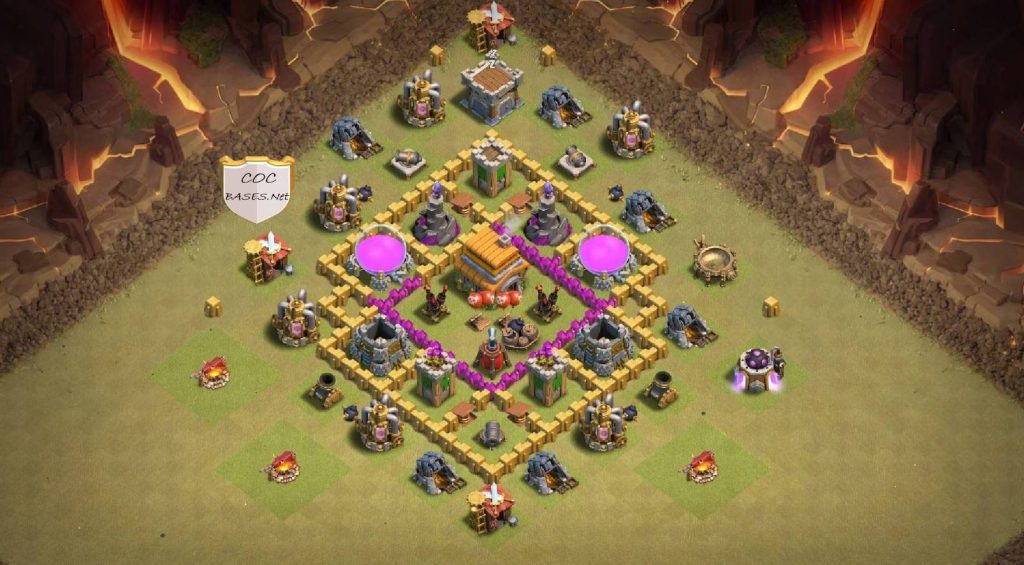 clash of clans th6 hybrid base link