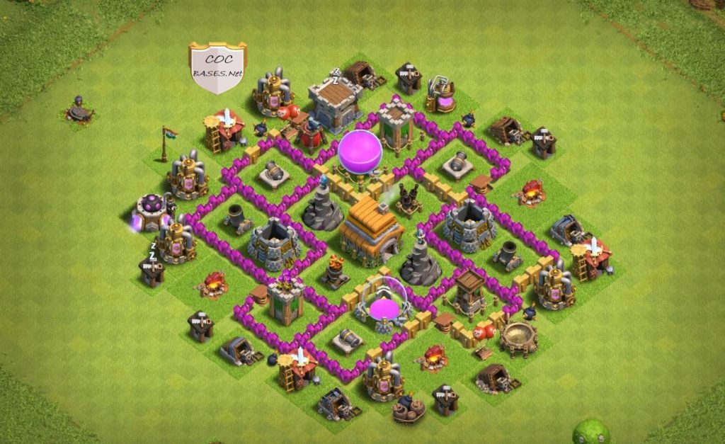 clash of clans th6 trophy push base copy link with bomb tower