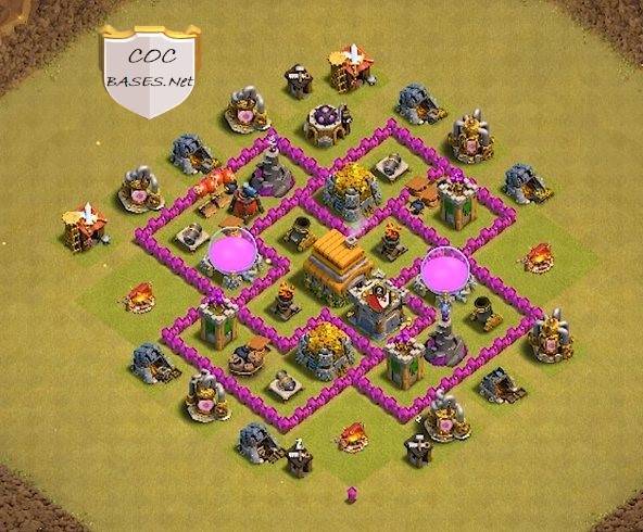 clash of clans th6 war base hybrid