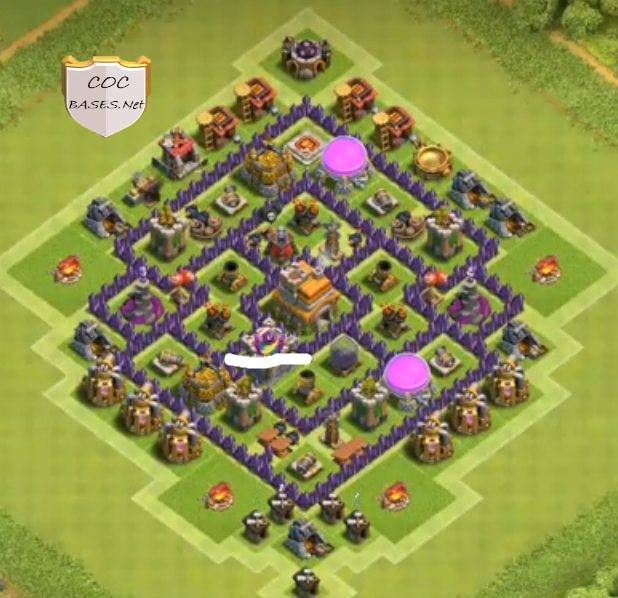 clash of clans th7 farming base hybrid