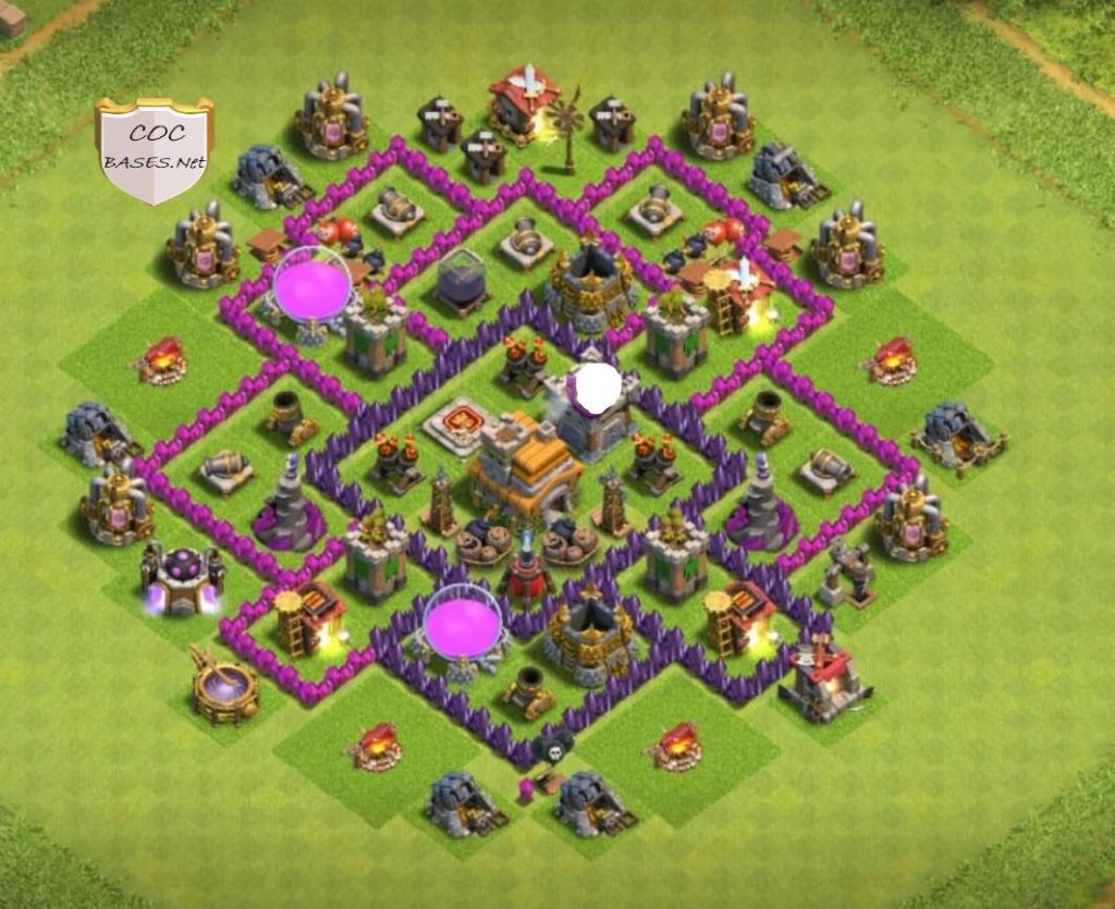 clash of clans th7 trophy push base with bomb tower