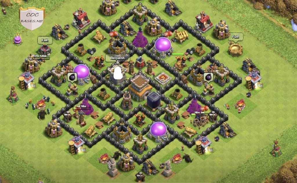 clash of clans th8 base hybrid