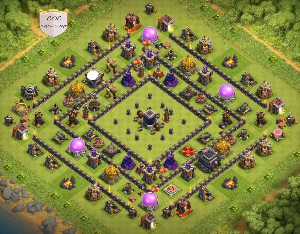 clash of clans th9 base war layout design hd pic
