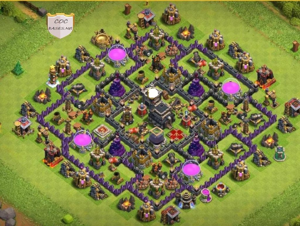 clash of clans th9 hybrid layout link