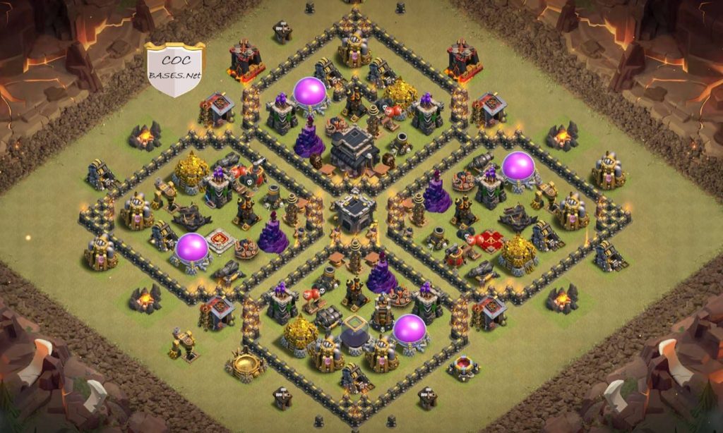 clash of clans th9 trophy base 2023