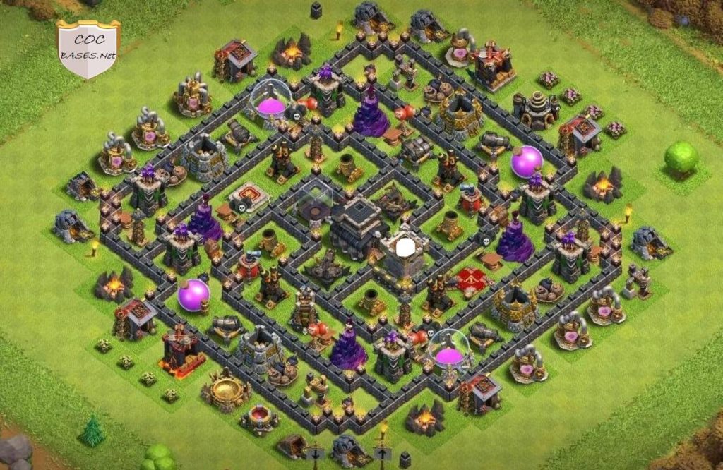 clash of clans th9 trophy layout link