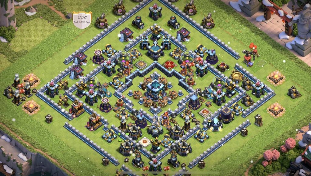 clash of clans town hall 13 hybrid base map link