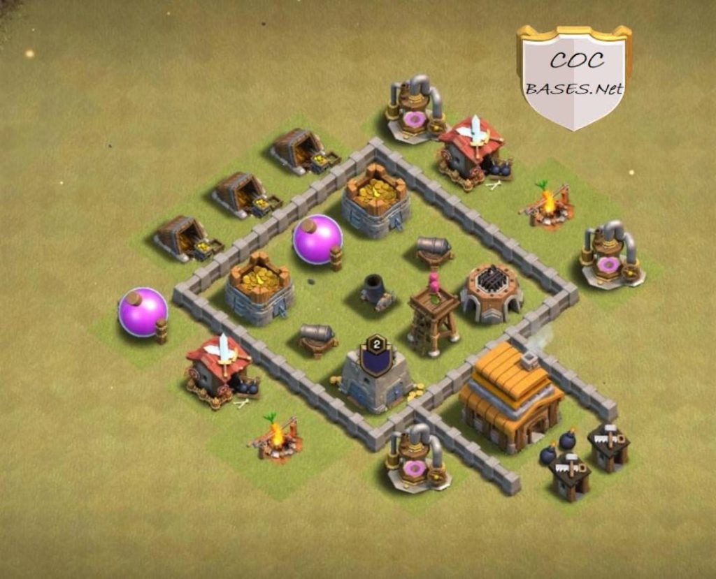 clash of clans town hall 4 farming base layout