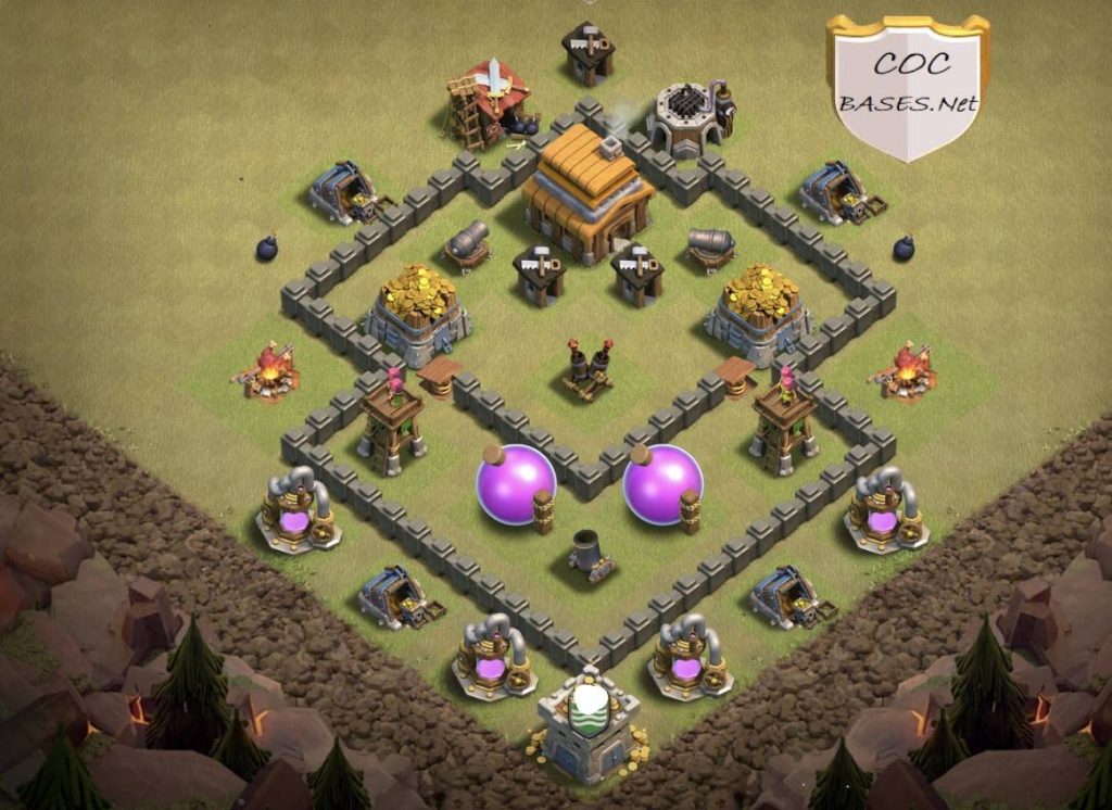 clash of clans town hall 4 farming base link