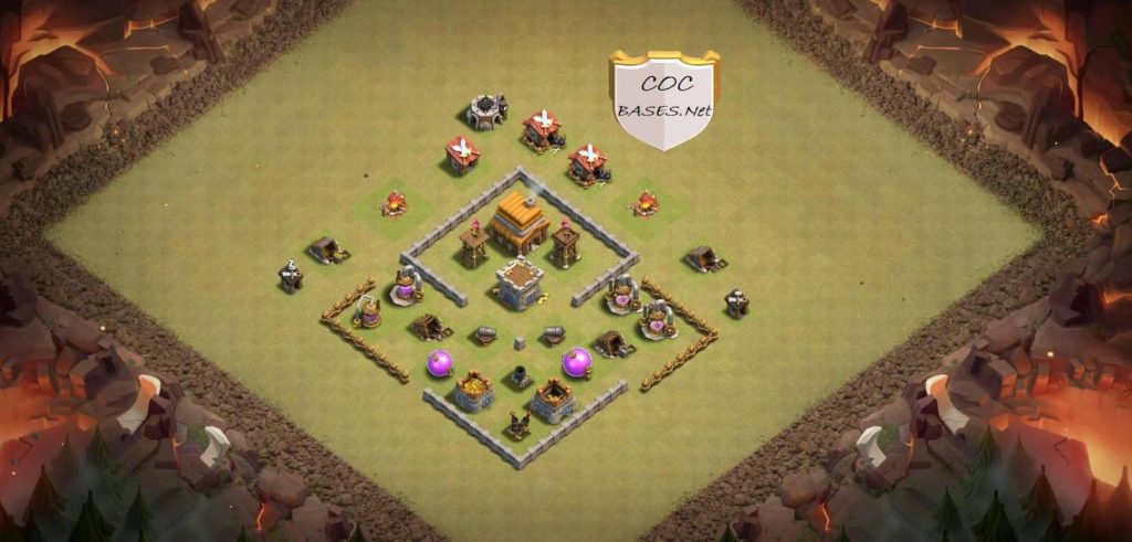 clash of clans town hall 4 hybrid base link