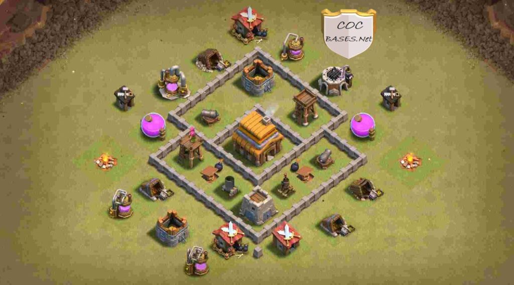 clash of clans town hall 4 trophy base link
