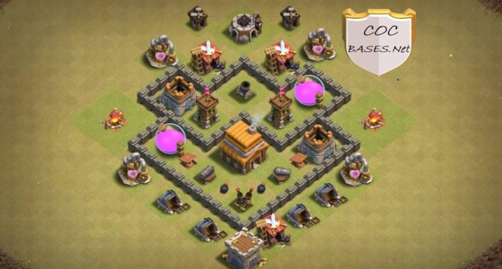clash of clans town hall 4 trophy layout copy link