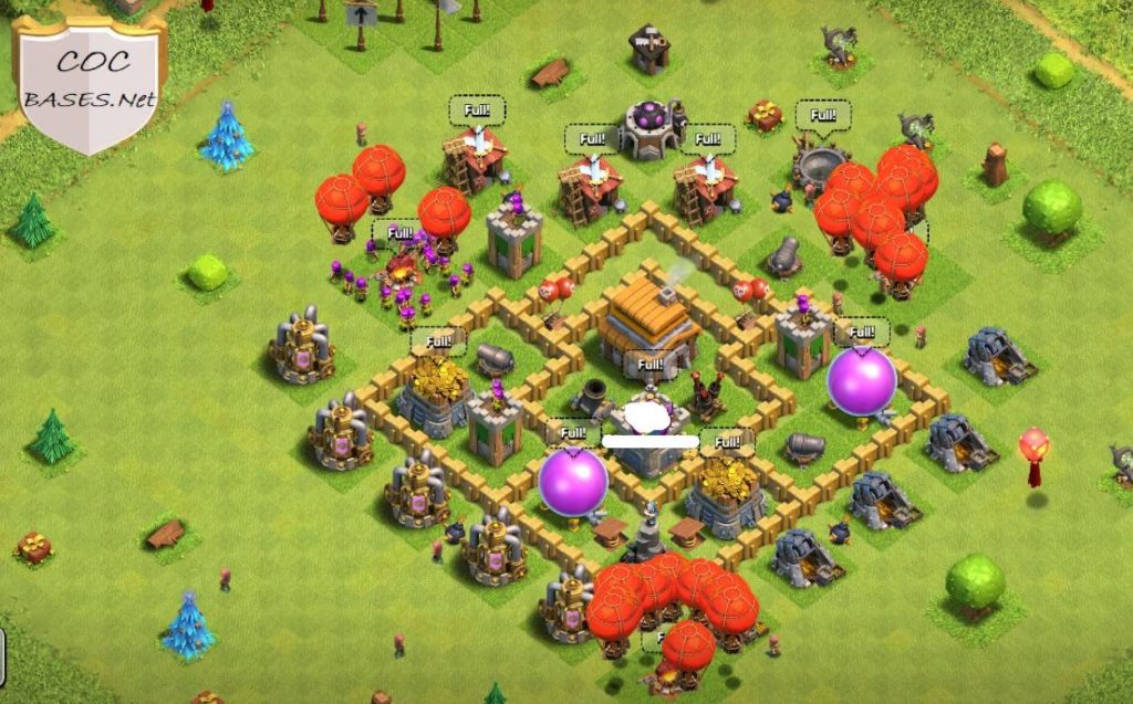 clash of clans town hall 5 hybrid base map link