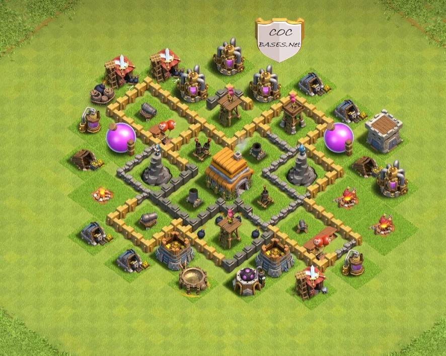 clash of clans town hall 6 base with link