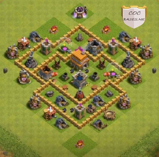 clash of clans town hall 6 farming base