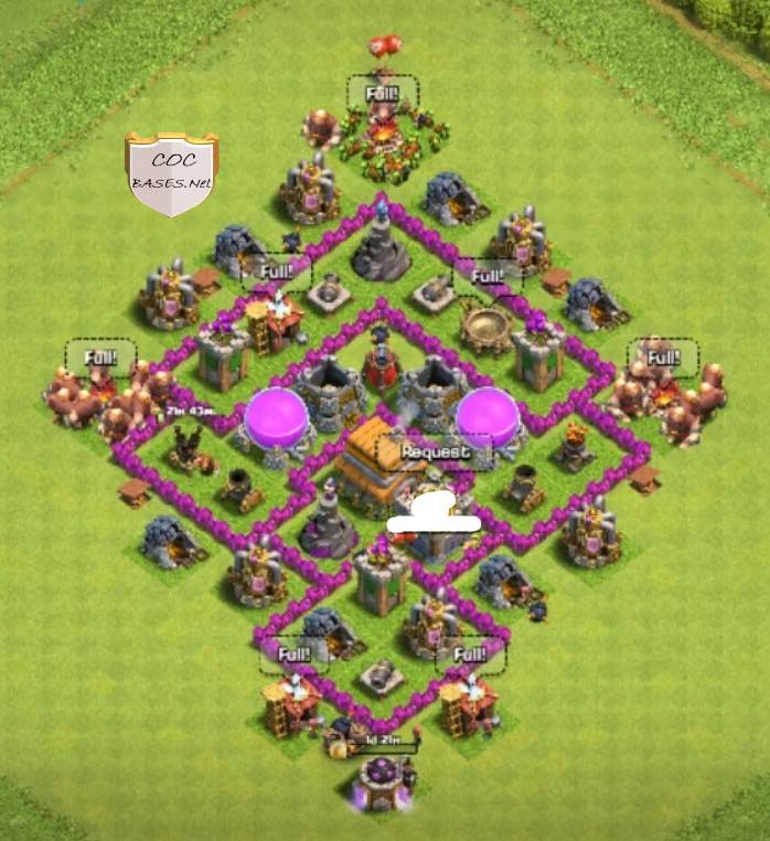 clash of clans town hall 6 hybrid base map link