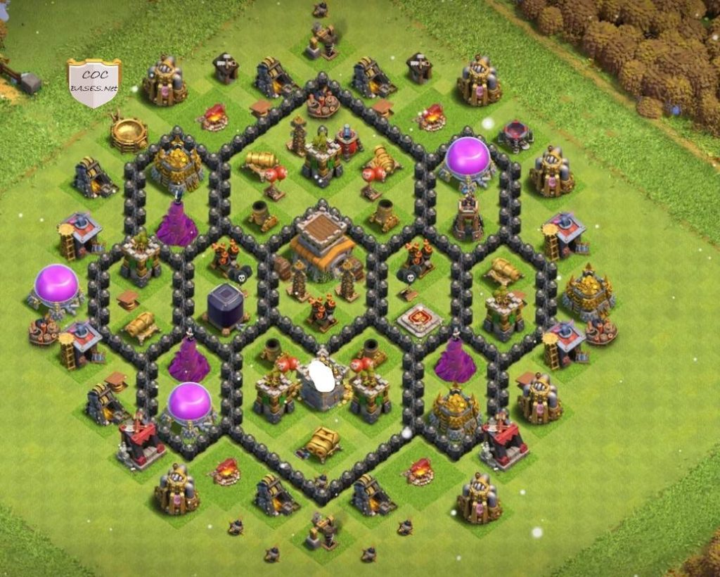 clash of clans town hall 8 base with link