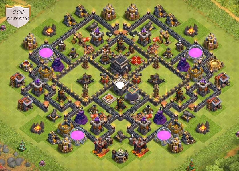 clash of clans trophy layout town hall 9 hd pic