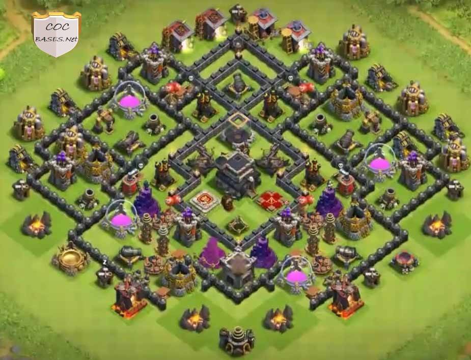 clash of clans trophy push layout th9