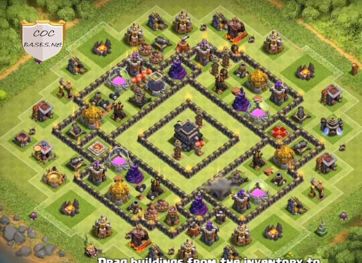 clash of clans trophy push th9 layout image