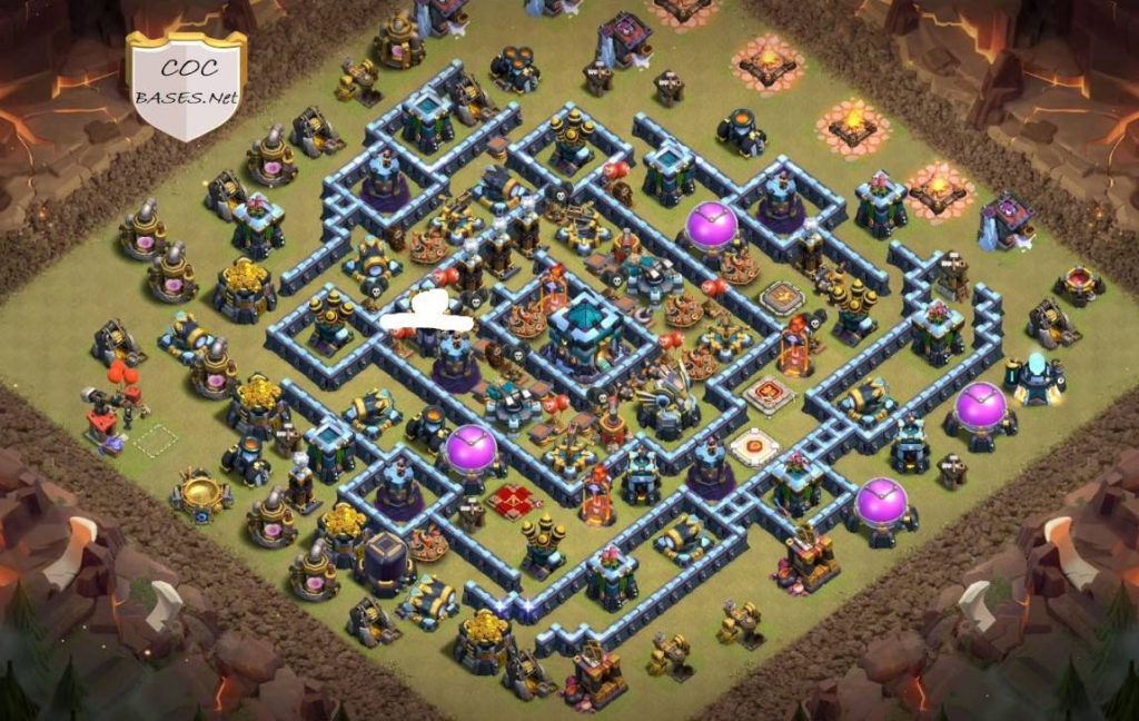 clash of clans trophy th13 base picture