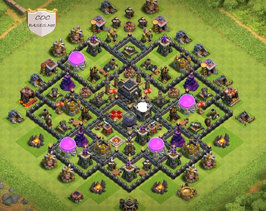 clash of clans trophy th9 layout anti ground