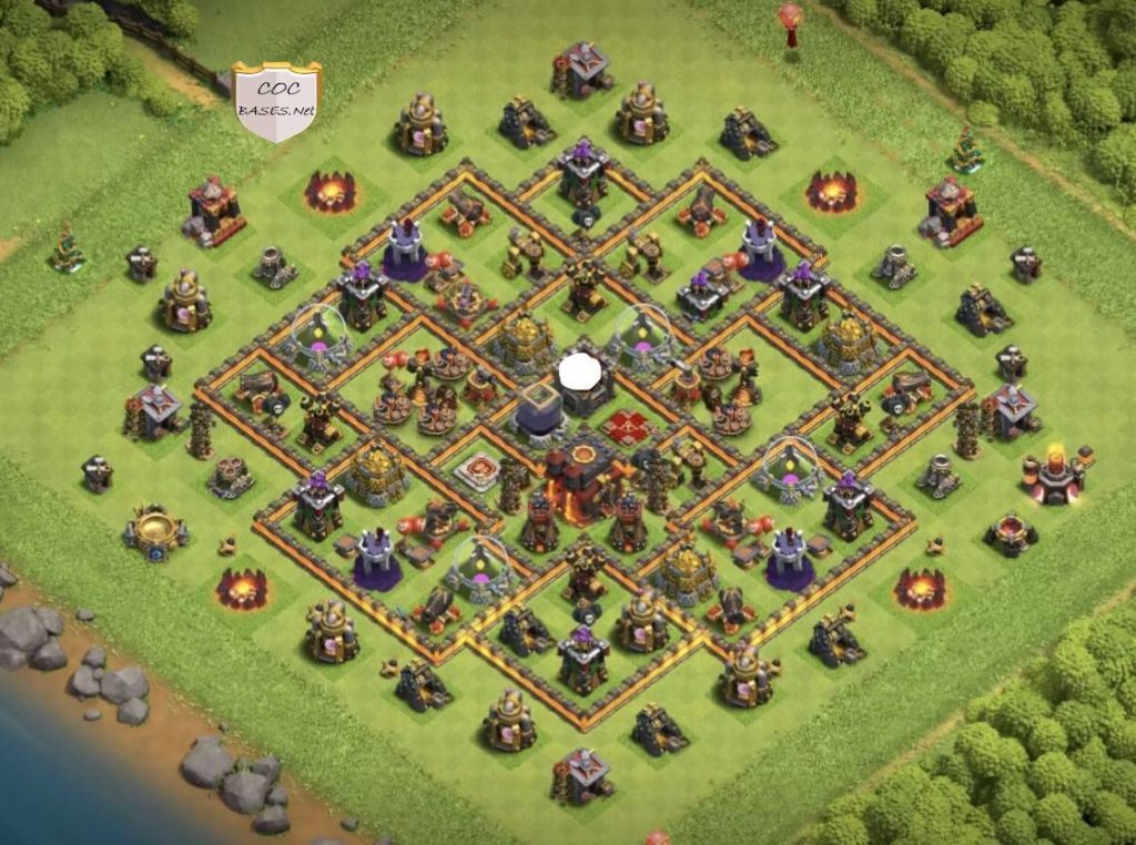clash of clans trophy top th10 base Anti 3 star