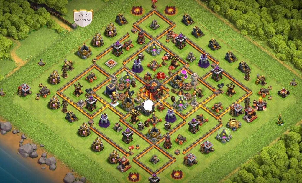 clash of clans trophy town hall 10 base anti air
