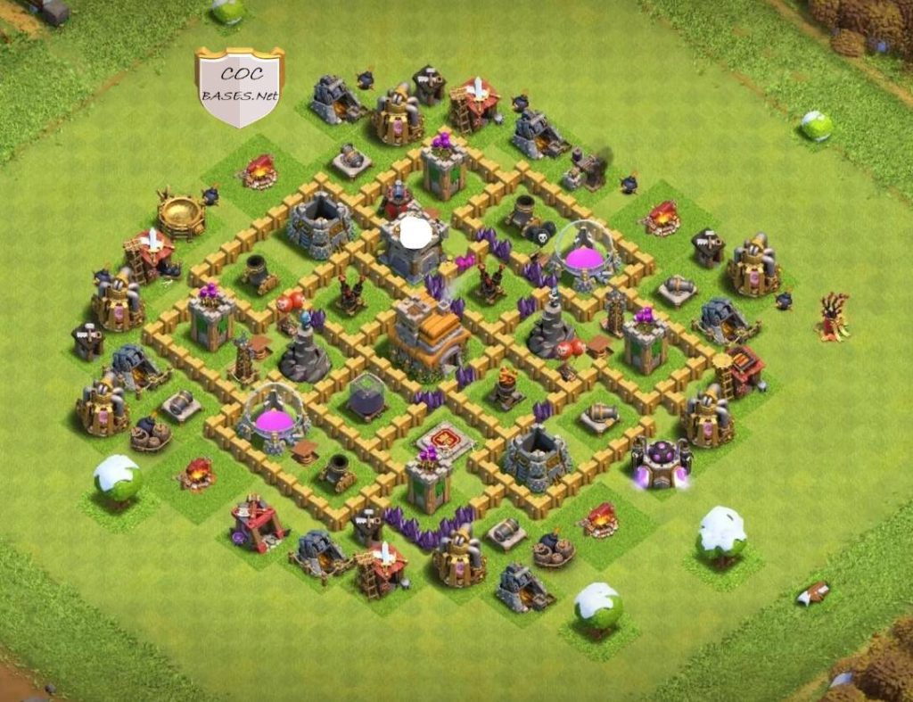 clash of clans trophy unbeatable th7 base with link