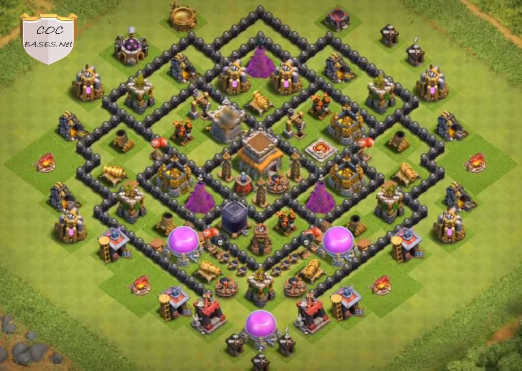 clash of clans twon hall 8 trophy pushing base layout link
