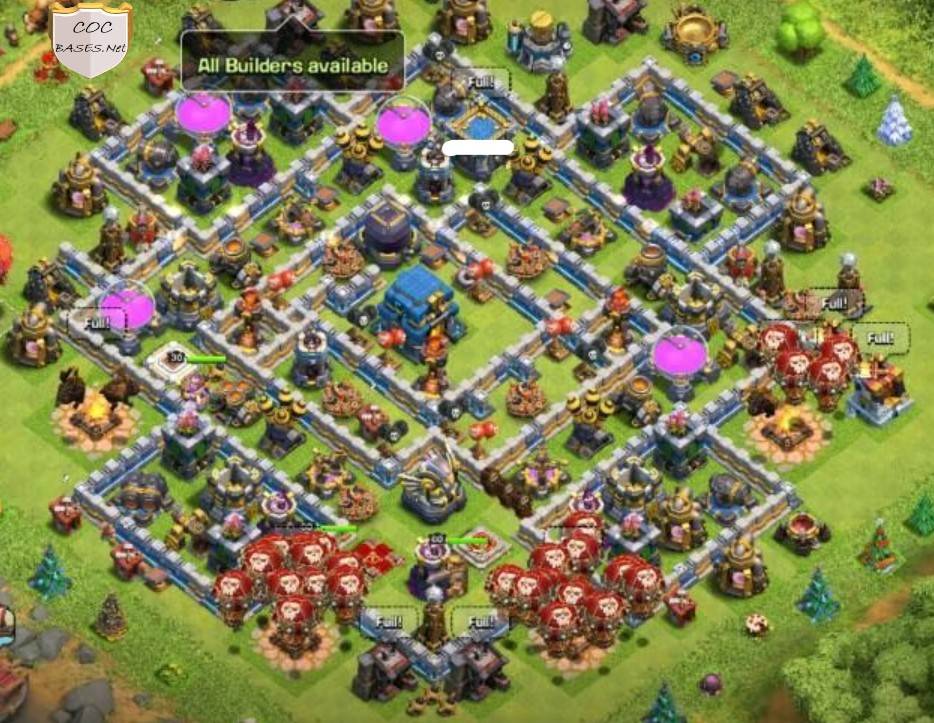 coc farming loot protection town hall 12 base design