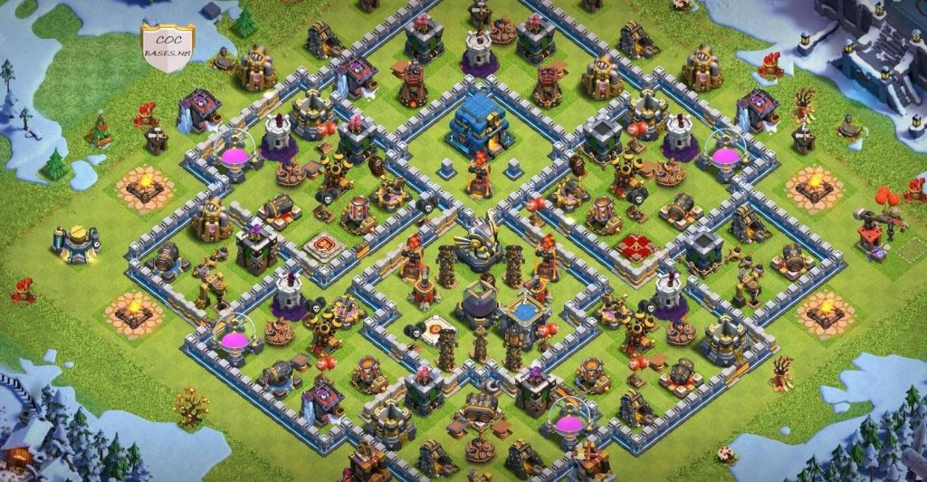 coc farming loot protection town hall 12 base layout link