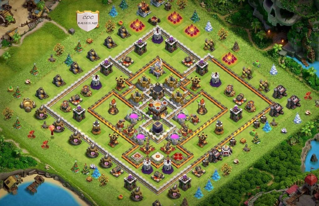 coc loot protection farming town hall 11 layout with download link