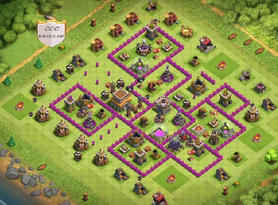 coc spread hybrid base design th8 base