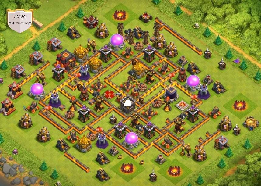 coc th10 war base build