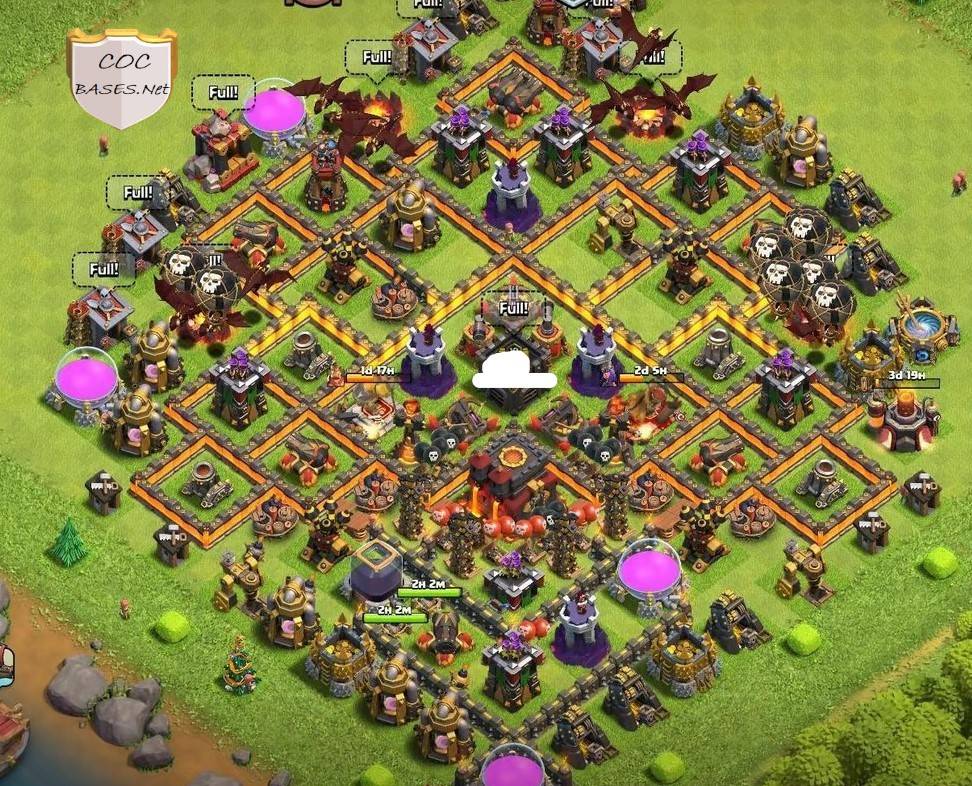 coc th10 war base layout link