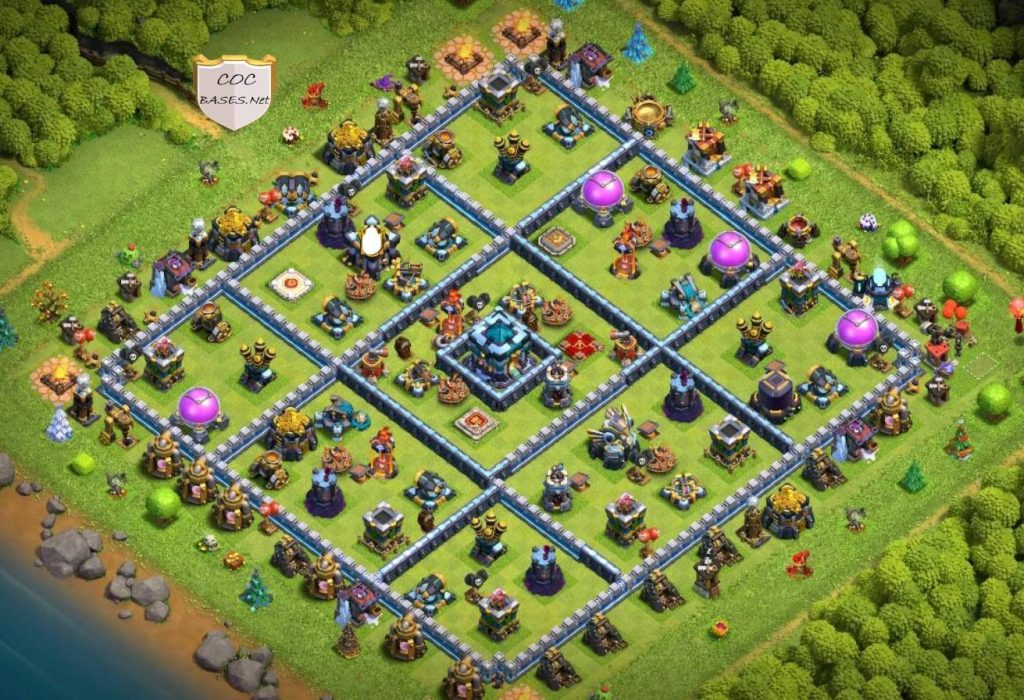 coc th13 hybrid base design map link download